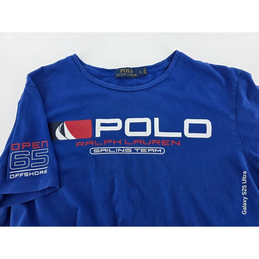 Polo Ralph Lauren Sailing Team T-Shirt Mens Large Blue Open 65 Offshore P15 L - Picture 4 of 9